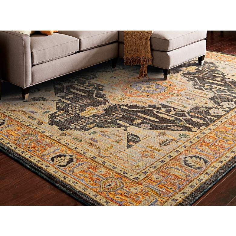 Image 1 Andorra 7138B 5'3"x7'3" Gold and Gray Area Rug