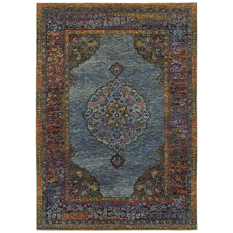 Image 2 Andorra 7139A 5'3"x7'3" Multi-Color Blue Area Rug