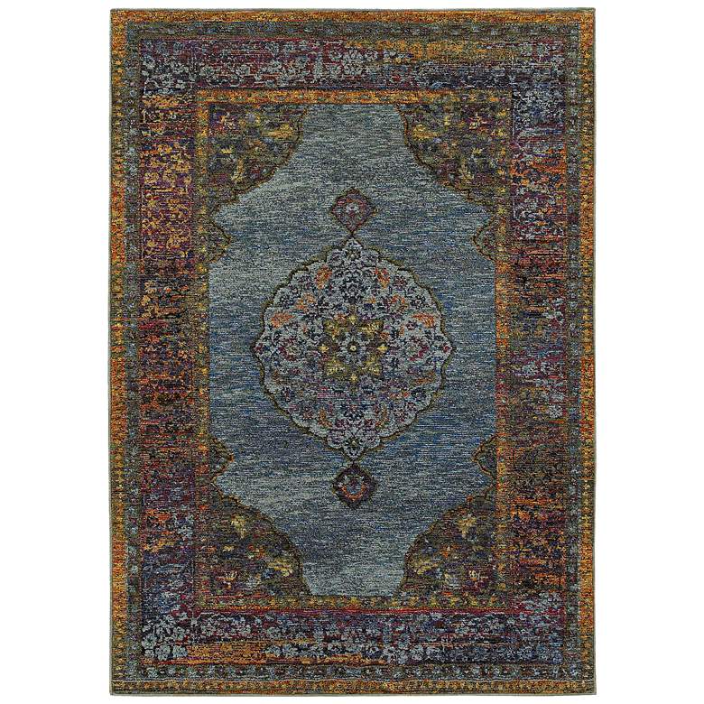 Image 2 Andorra 7139A 5&#39;3 inchx7&#39;3 inch Multi-Color Blue Area Rug