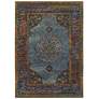 Thumbnail1 of Andorra 7139A 6'7"x9'6" Multi-Color Blue Area Rug