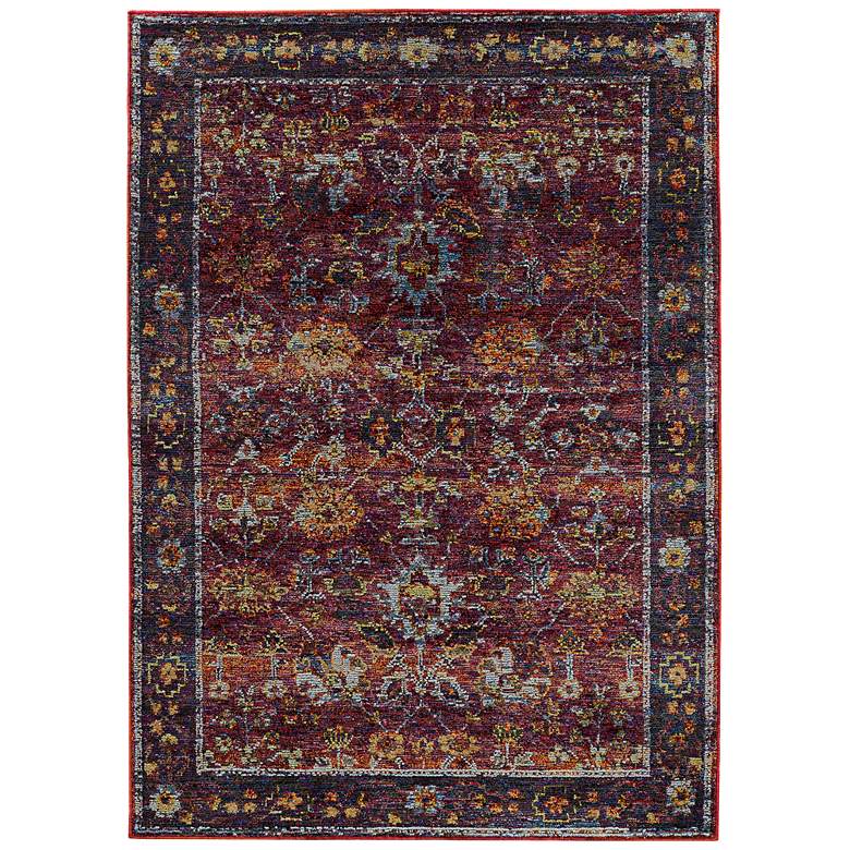 Image 1 Andorra 7153A 5&#39;3 inchx7&#39;3 inch Red and Purple Area Rug