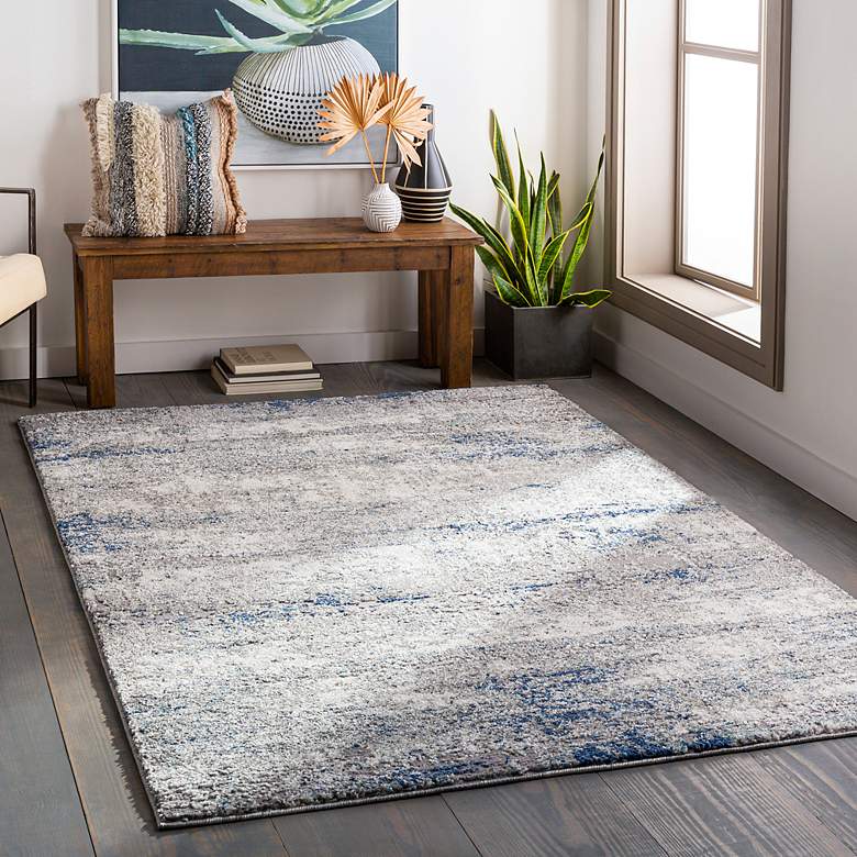 Image 1 Andorra ARD-2301 5'3"x7'3" Gray and Blue Indoor Area Rug