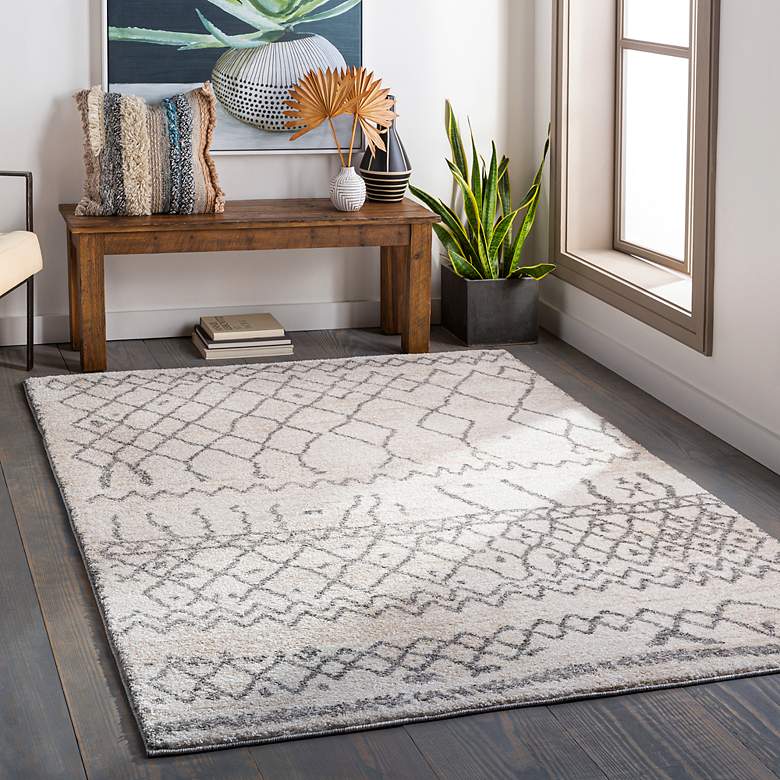 Image 1 Andorra ARD-2303 5'3"x7'3" Gray and Khaki Indoor Area Rug
