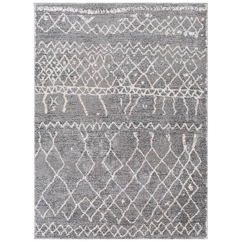 Image 2 Andorra ARD-2304 5'3"x7'3" Gray and White Indoor Area Rug