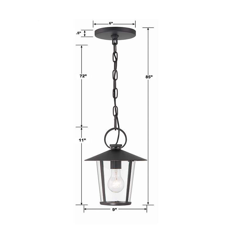Image 5 Andover 1 Light Matte Black Outdoor Chandelier more views