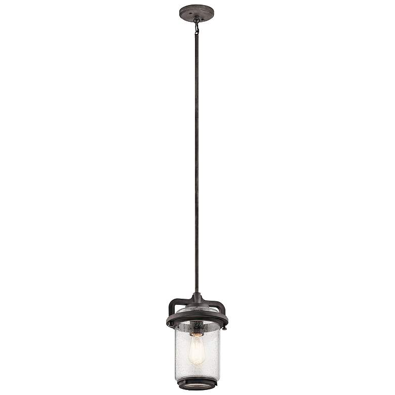 Image 1 Andover 13 1/2 inch High Weathered Zinc Outdoor Hanging Light