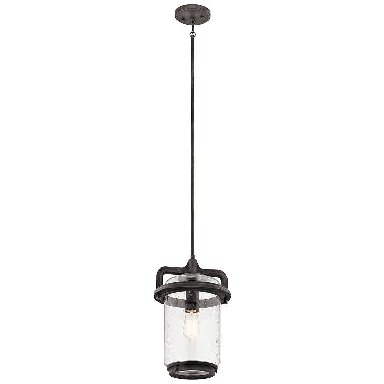 Image 1 Andover 16 1/4 inch High Weathered Zinc Outdoor Hanging Light