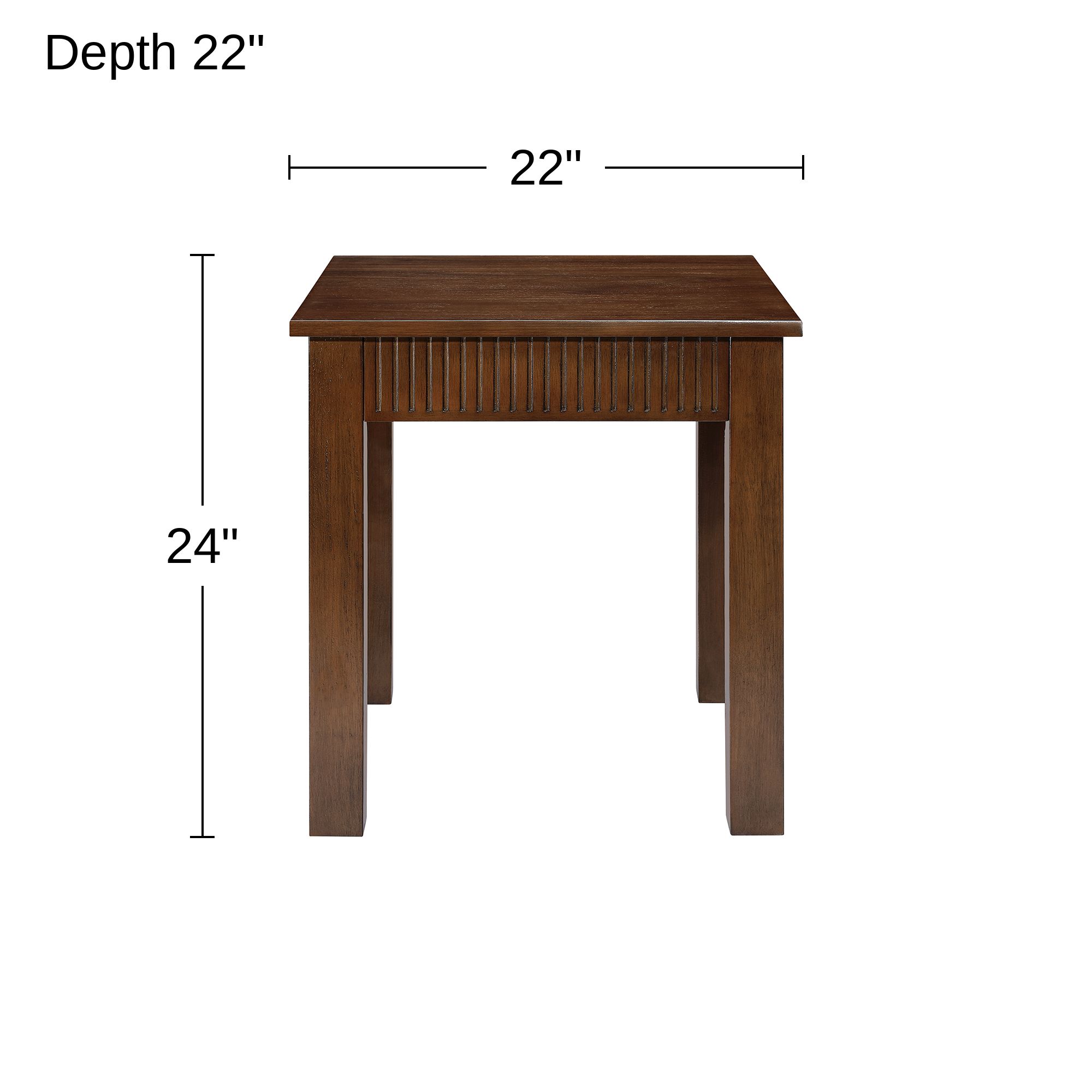 Andover 22" Wide Dark Walnut Mission Craftsman Square Side Table in scene