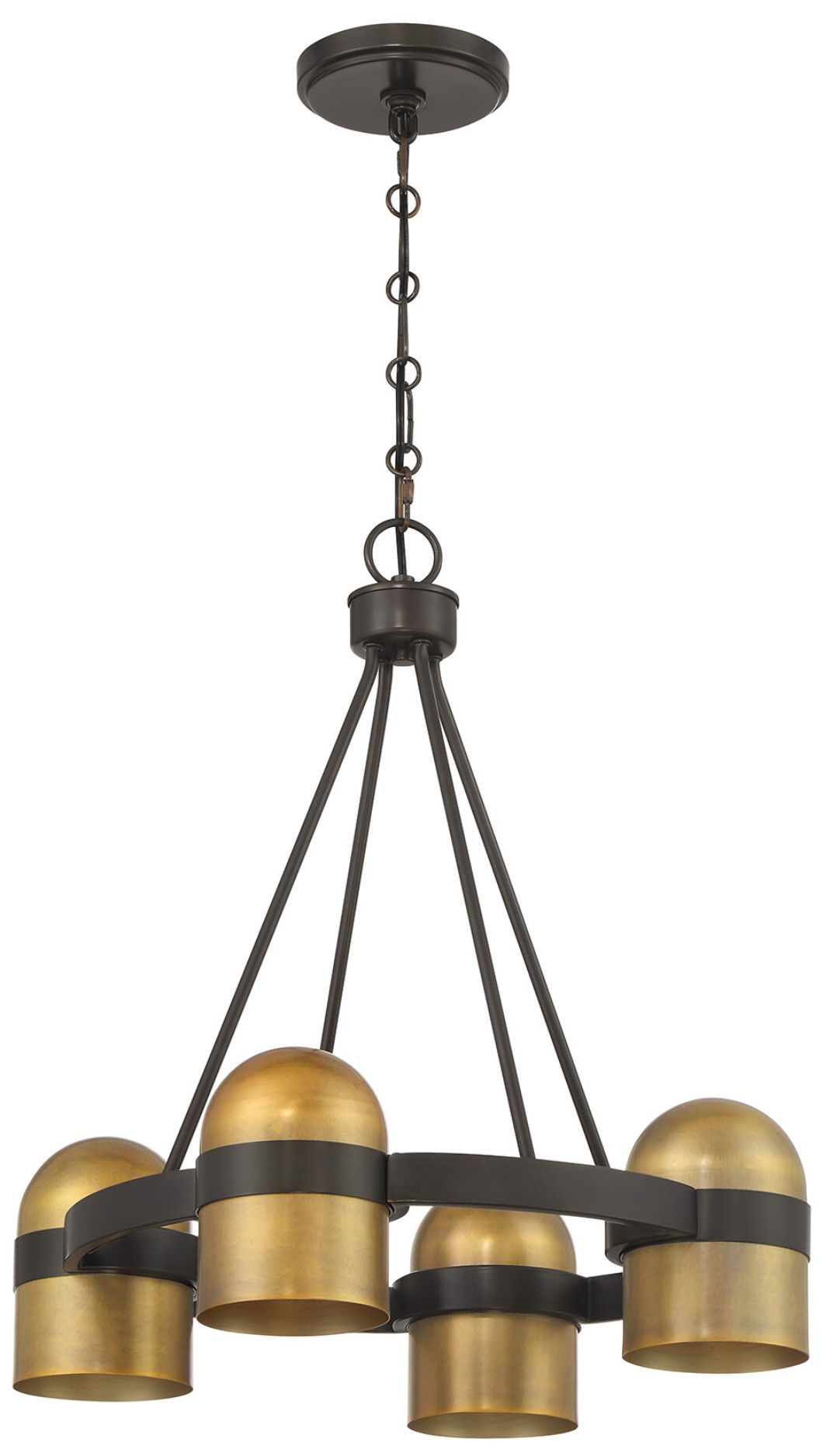 Image 2 Andover 4-Light Chandelier in Mediterranean Bronze and Riviera Brass more views