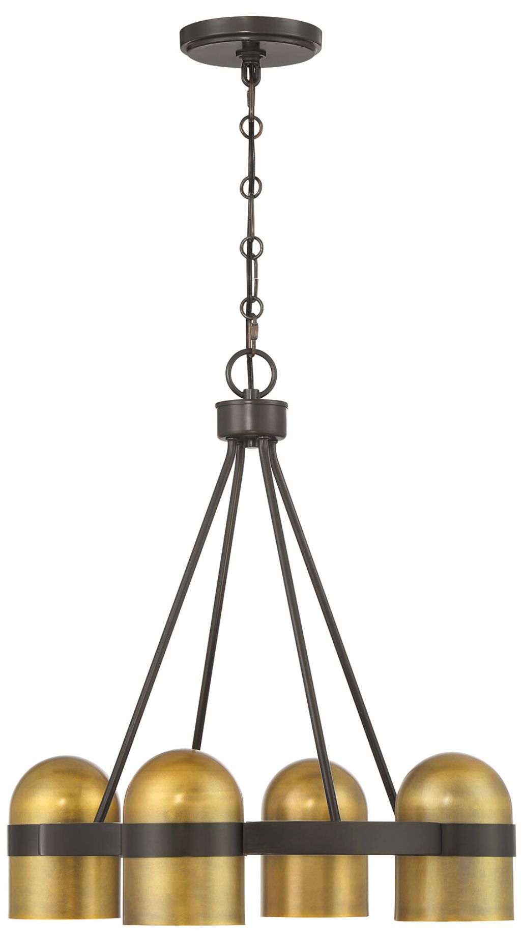 Image 3 Andover 4-Light Chandelier in Mediterranean Bronze and Riviera Brass more views