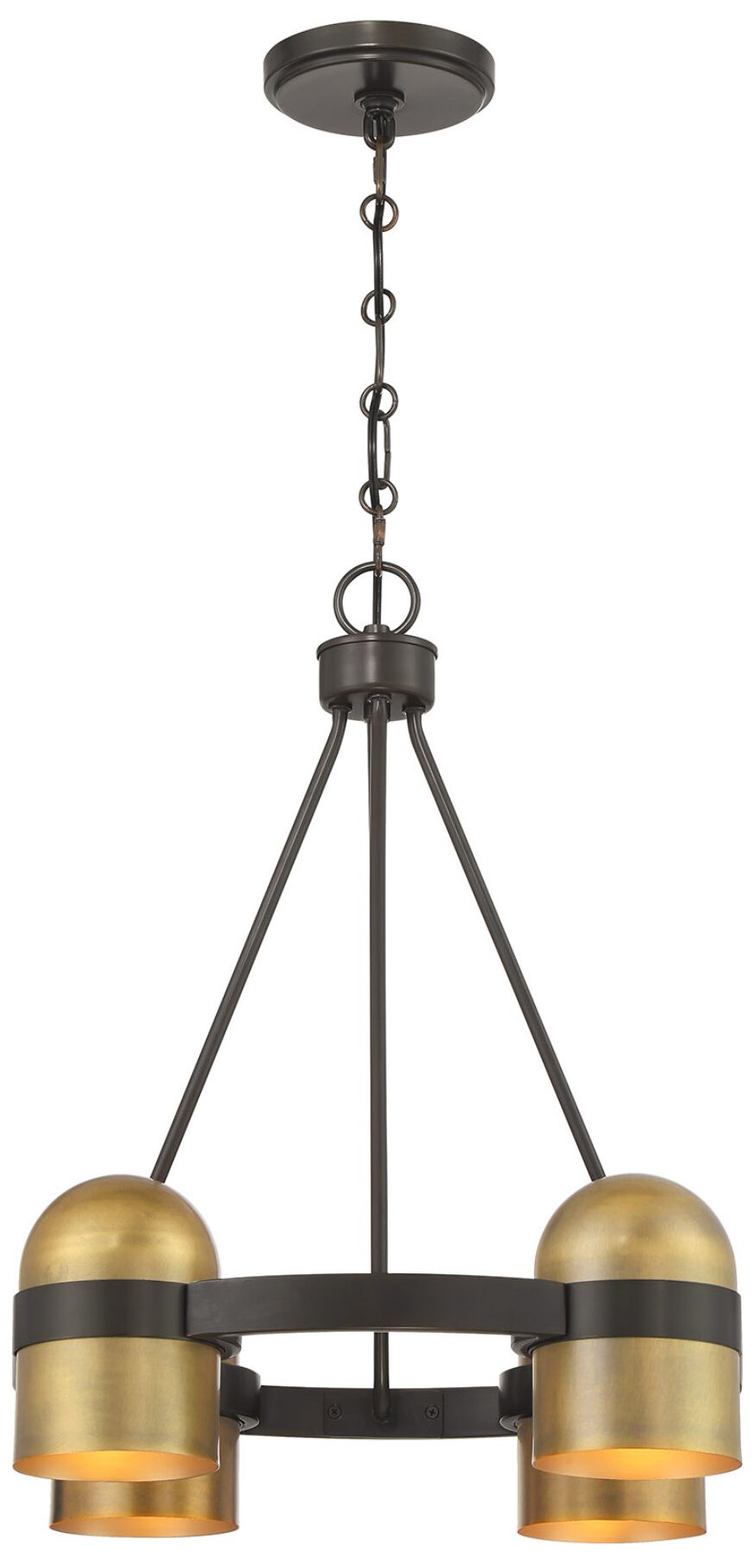 Image 5 Andover 4-Light Chandelier in Mediterranean Bronze and Riviera Brass more views