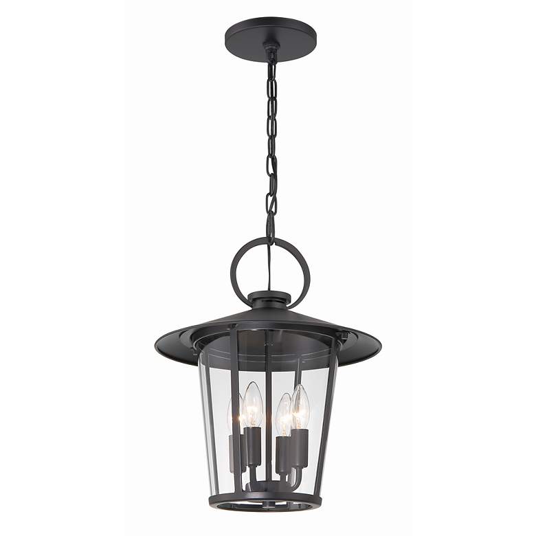 Image 2 Andover 4 Light Matte Black Outdoor Chandelier more views