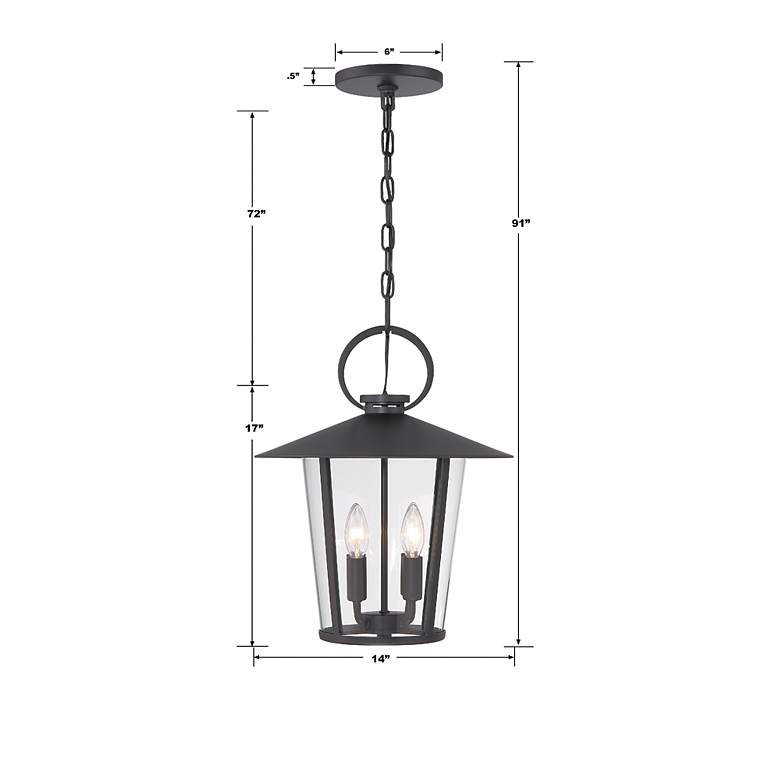 Image 5 Andover 4 Light Matte Black Outdoor Chandelier more views