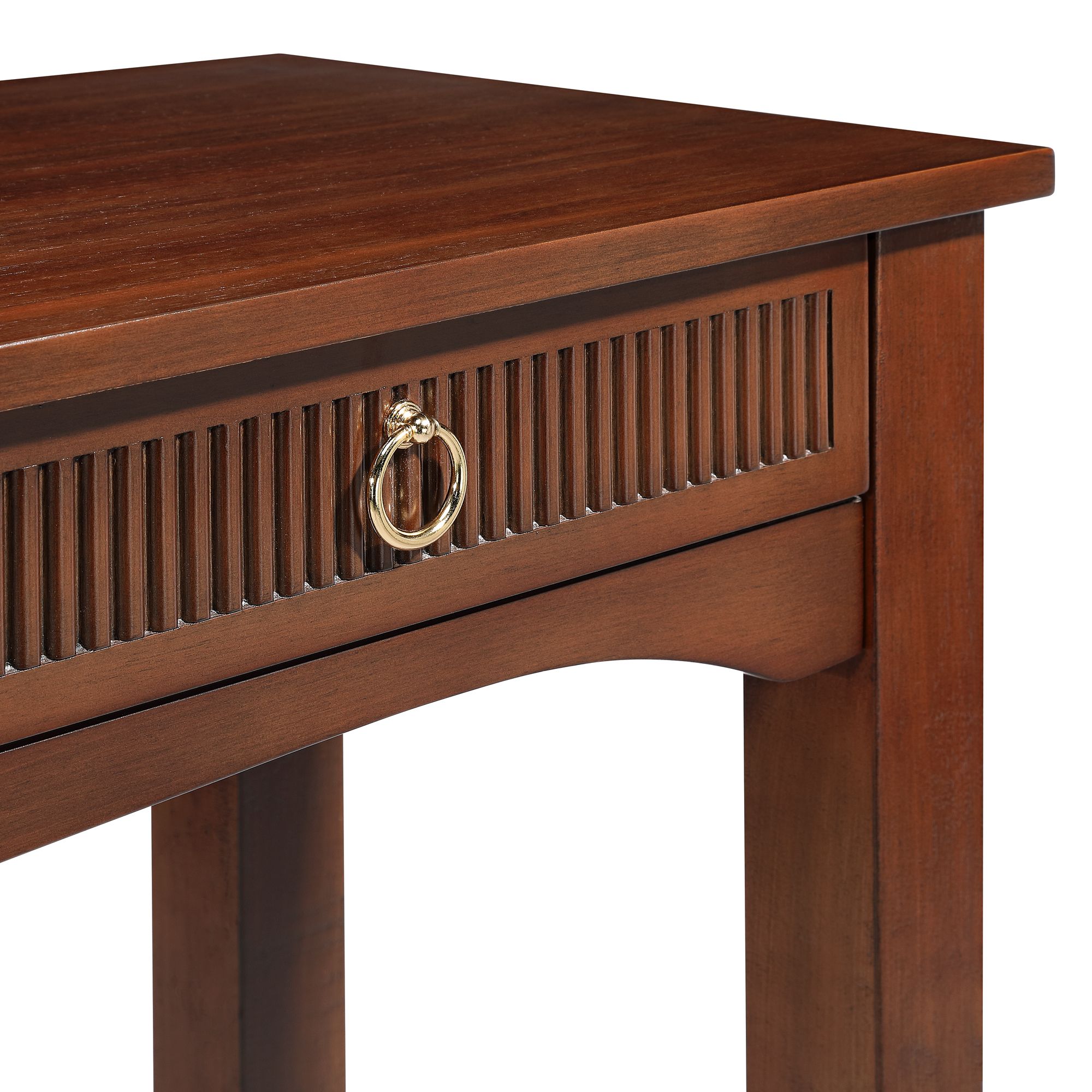 Image 3 Andover 60" Wide Dark Walnut Mission Craftsman 3-Drawer Console Table more views