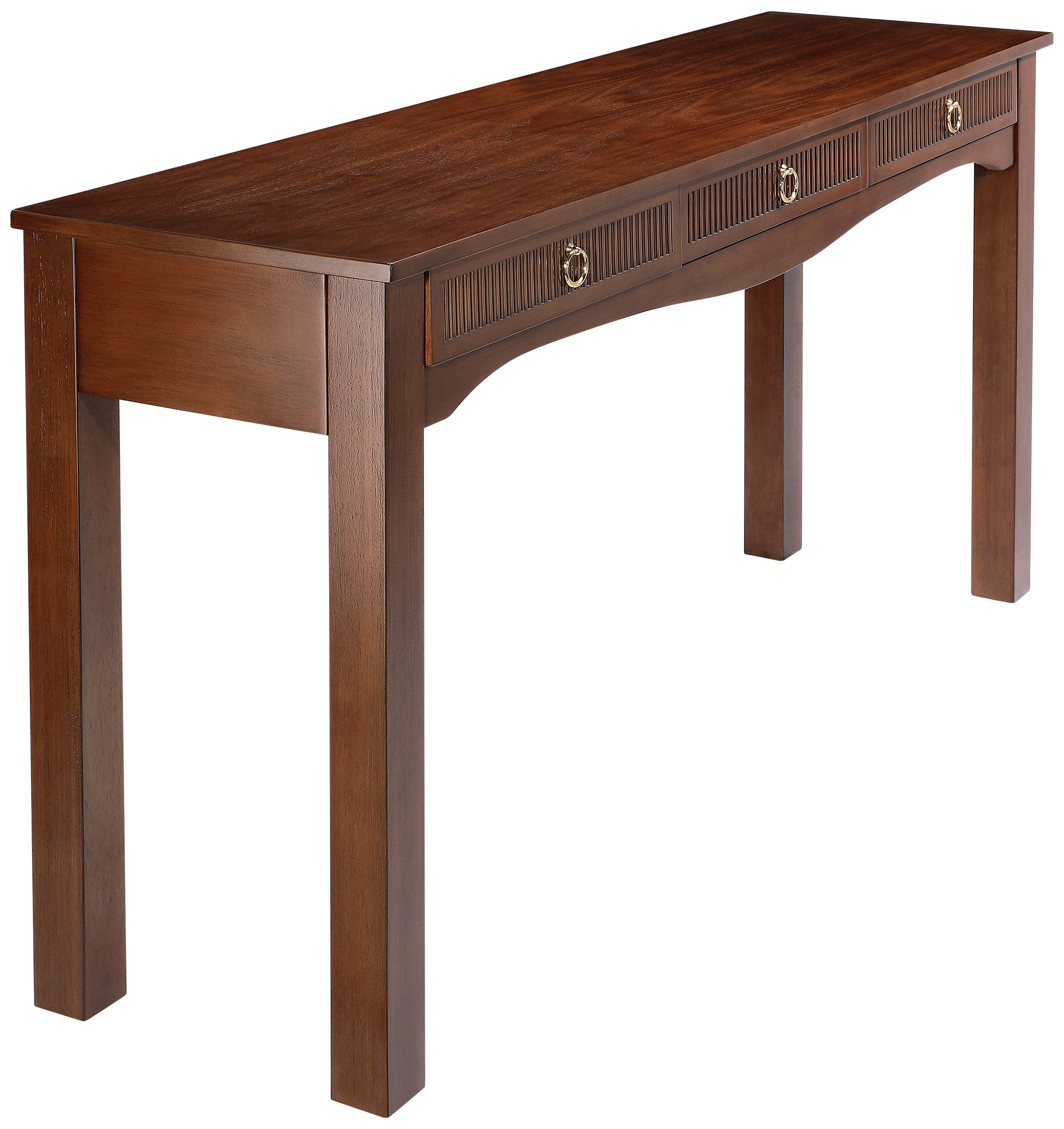 Image 7 Andover 60" Wide Dark Walnut Mission Craftsman 3-Drawer Console Table more views