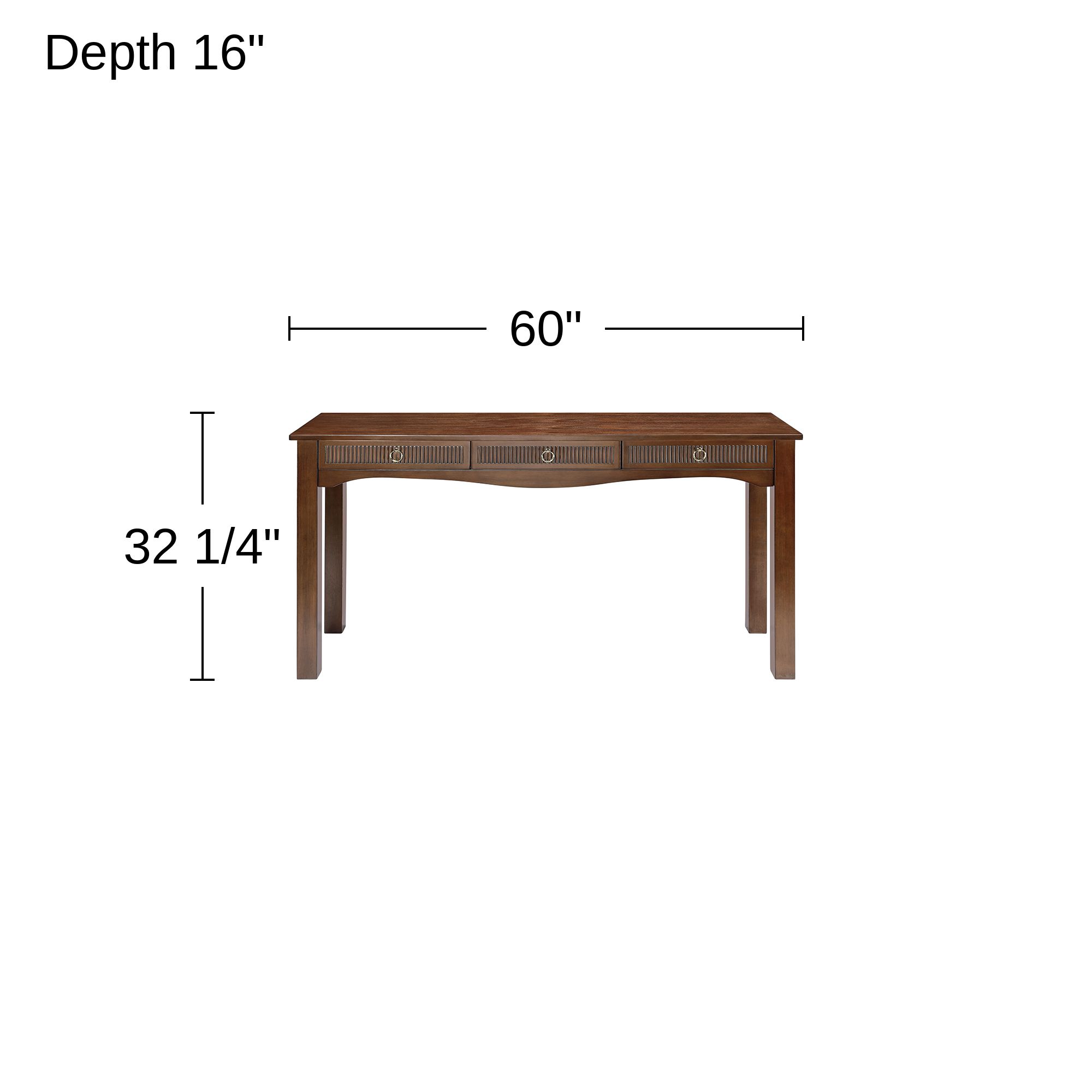 Andover 60" Wide Dark Walnut Mission Craftsman 3-Drawer Console Table