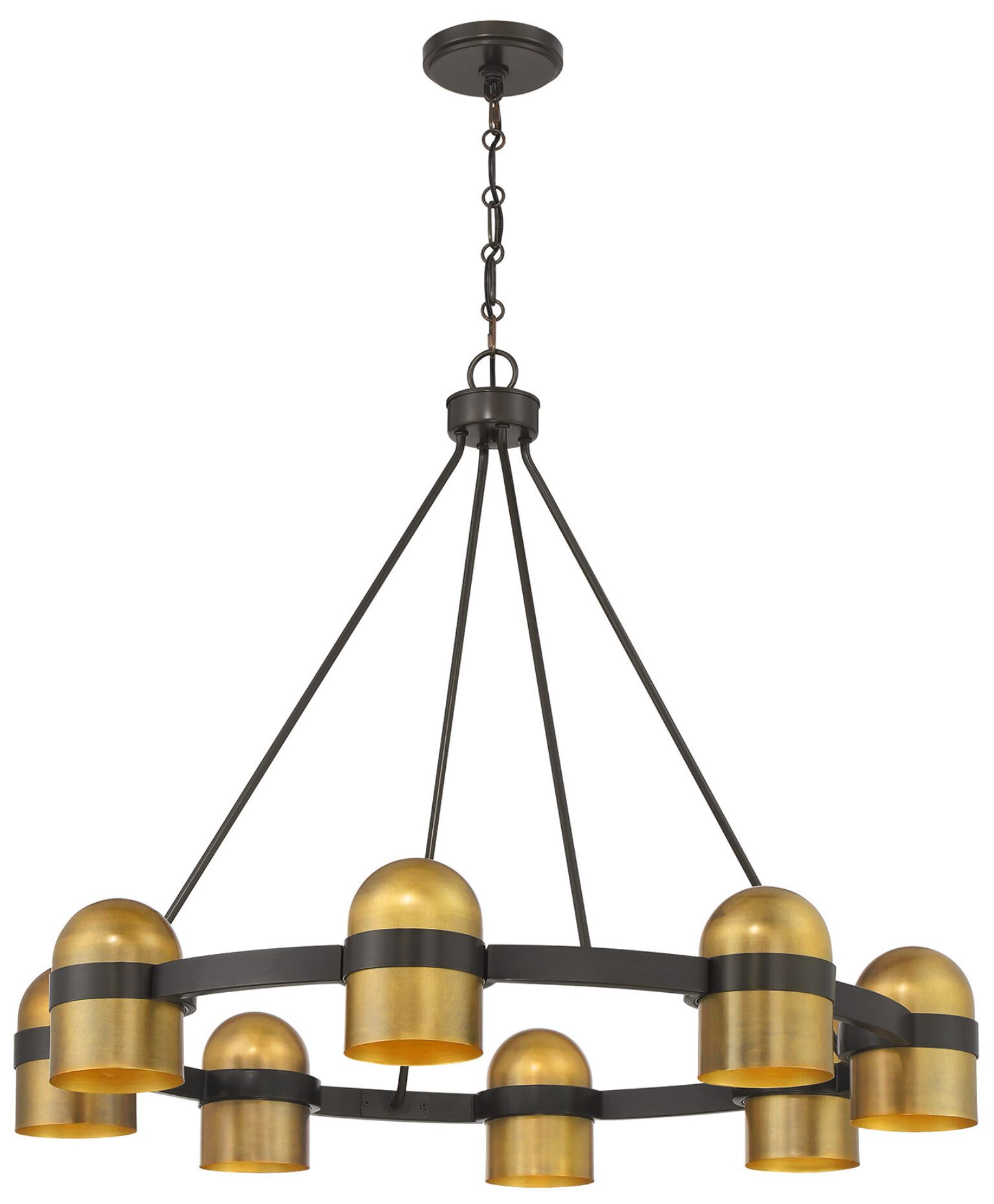Image 2 Andover 8-Light Chandelier in Mediterranean Bronze and Riviera Brass more views