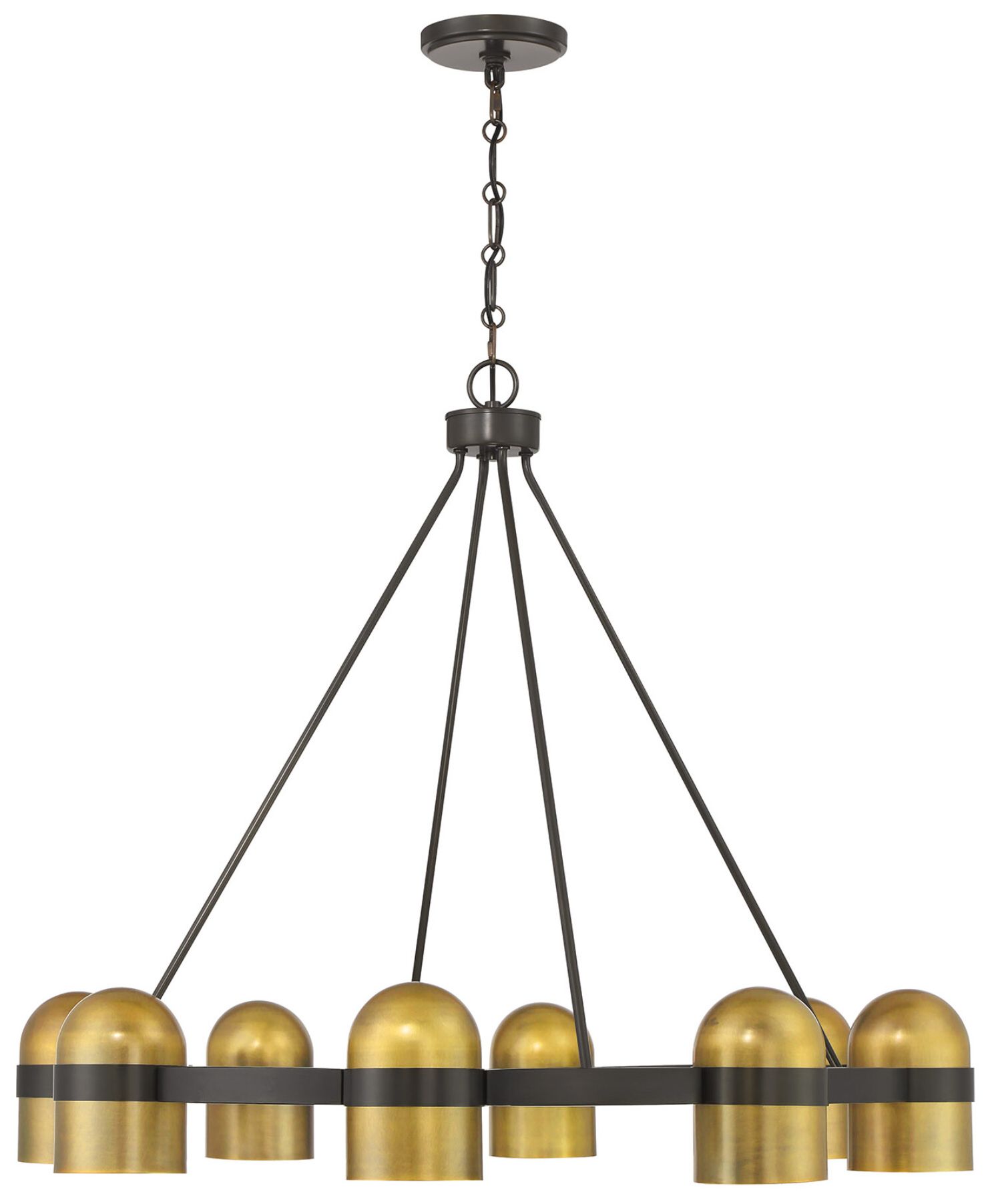 Image 3 Andover 8-Light Chandelier in Mediterranean Bronze and Riviera Brass more views