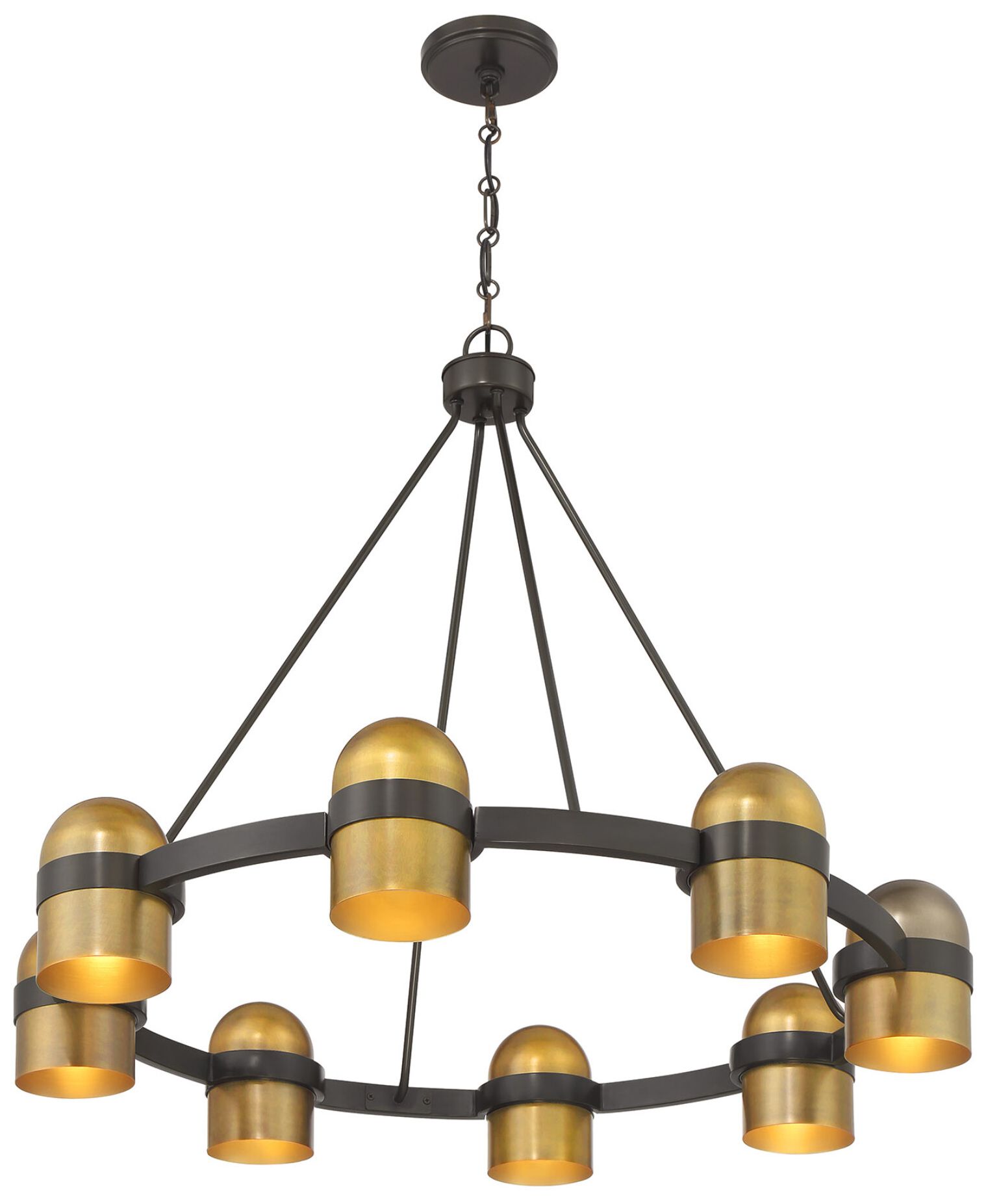 Image 4 Andover 8-Light Chandelier in Mediterranean Bronze and Riviera Brass more views