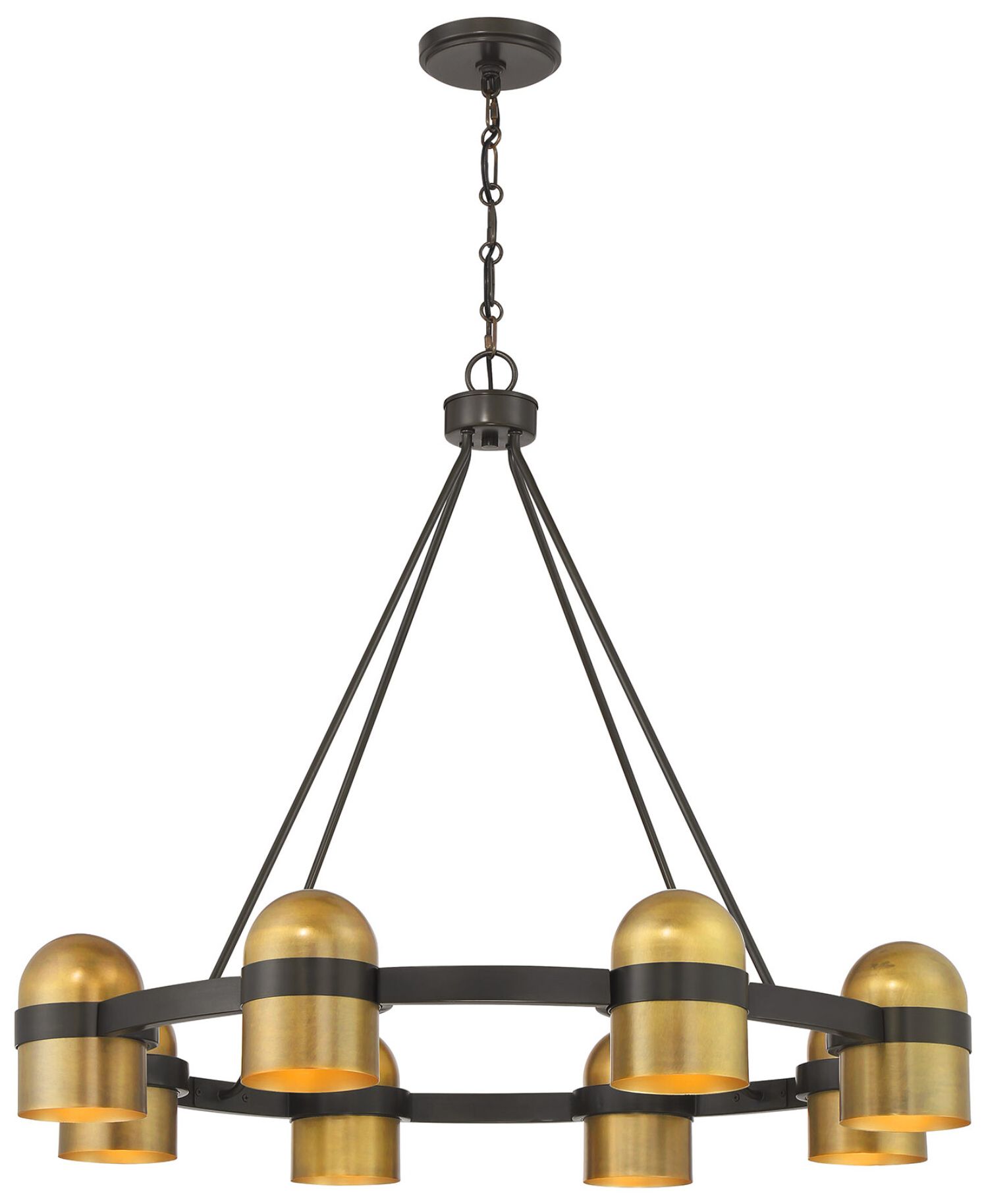 Image 5 Andover 8-Light Chandelier in Mediterranean Bronze and Riviera Brass more views