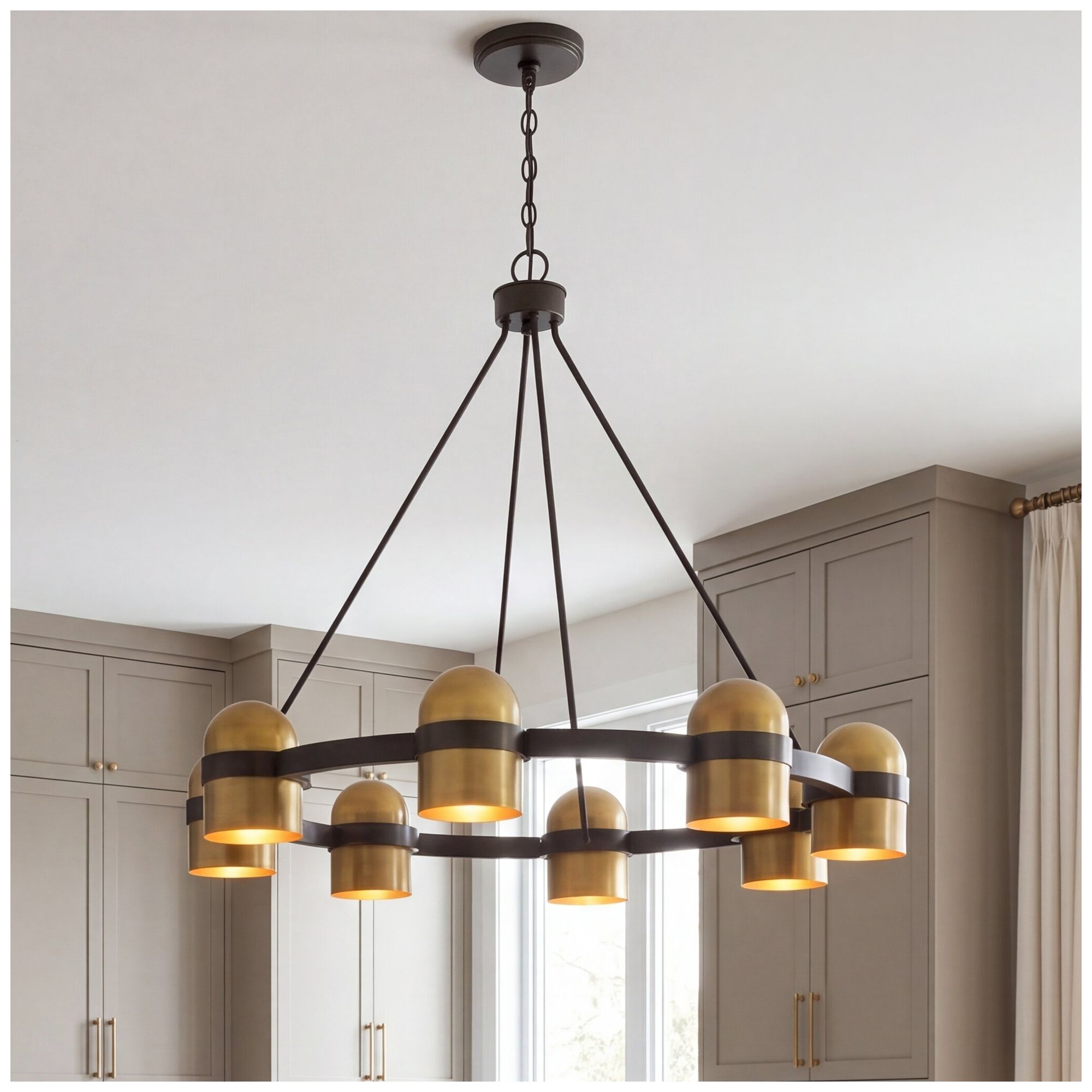 Image 7 Andover 8-Light Chandelier in Mediterranean Bronze and Riviera Brass more views