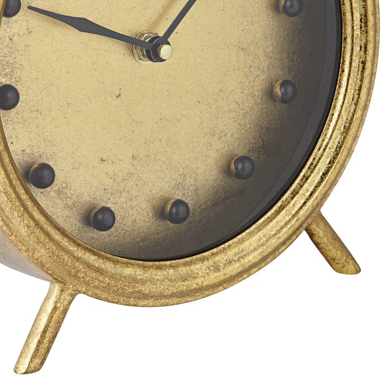 Image 3 Andrade Matte Gold 8 inch Wide Round Table Clock more views