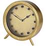 Andrade Matte Gold 8" Wide Round Table Clock