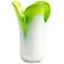 Andre Large Hot Green and Icy White 11 14/" High Glass Vase