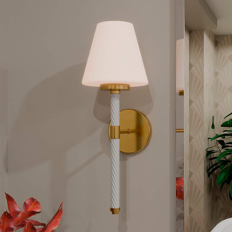Image 1 Andrea 1-Light Brushed Gold Wall Sconce