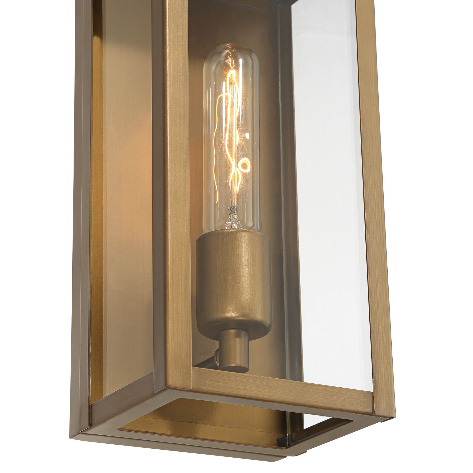 Image 4 Andres 15" High Aged Brass Pocket Lantern Outdoor Wall Light more views