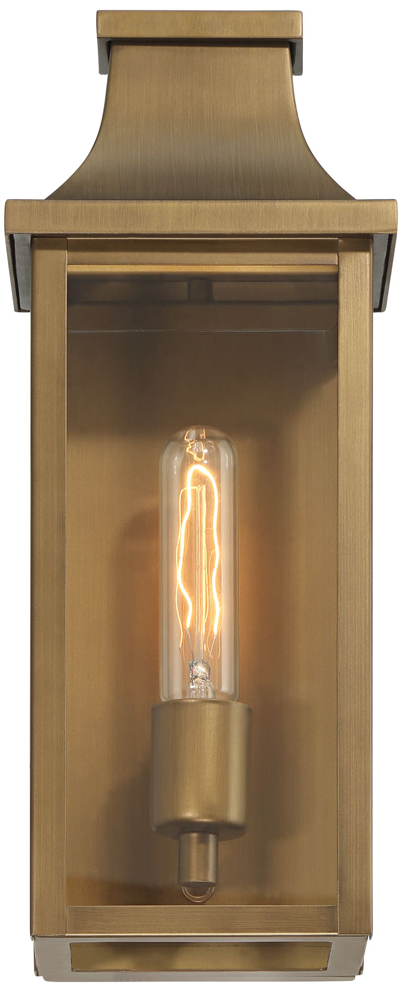 Image 5 Andres 15" High Aged Brass Pocket Lantern Outdoor Wall Light more views