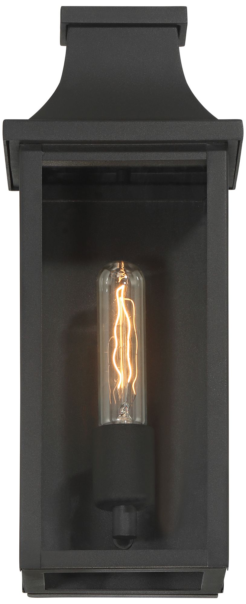 Image 5 Andres 15" High Textured Black Pocket Lantern Outdoor Wall Light more views