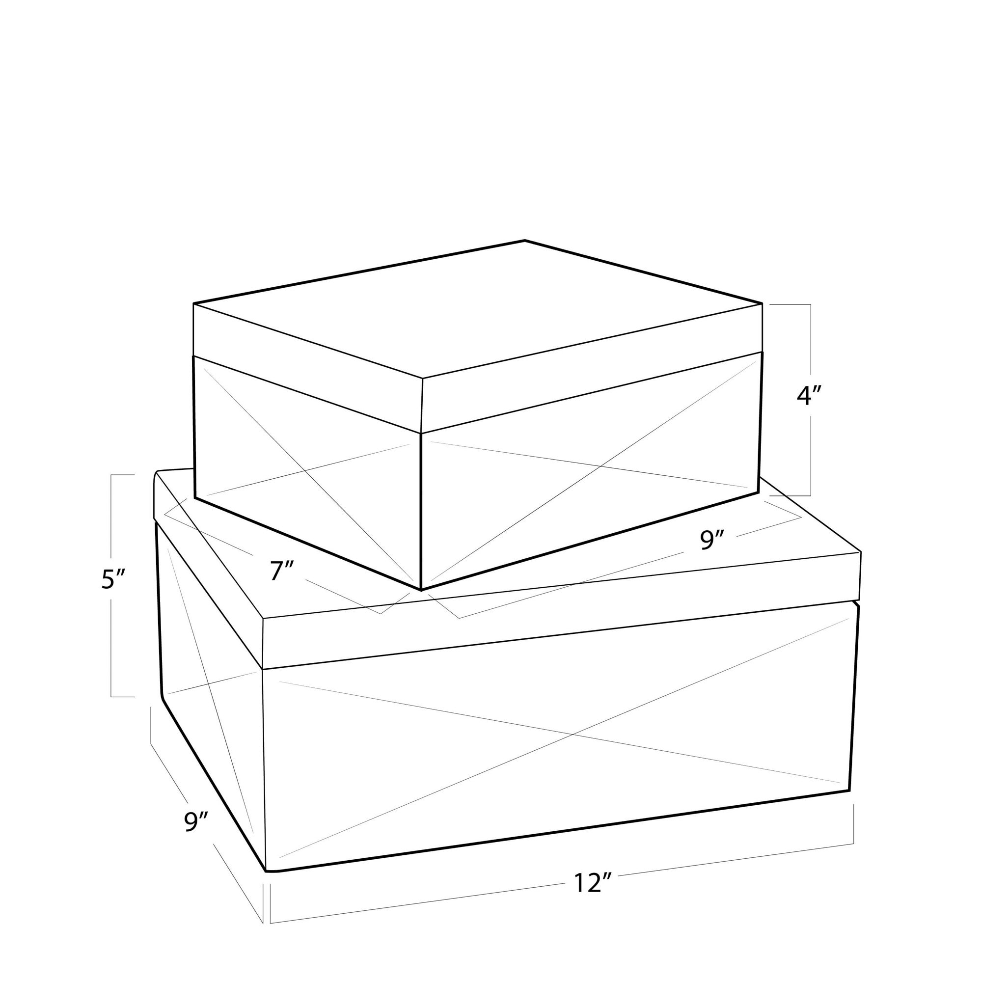 Image 7 Andres Gray Hair on Hide Leather Decorative Boxes Set of 2 more views