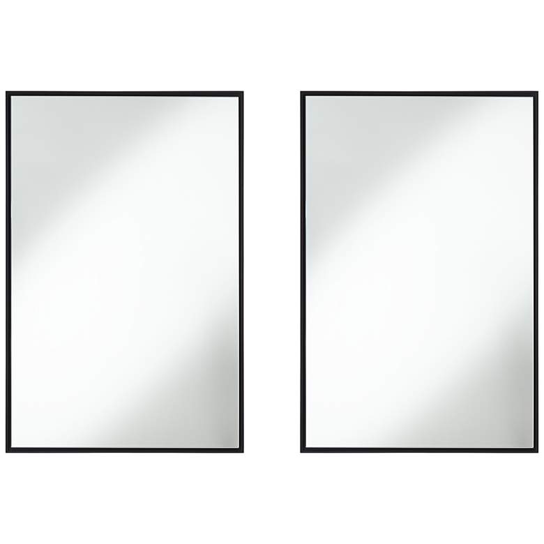 Image 2 Andrew Black 24" x 36" Rectangular Wall Mirrors Set of 2