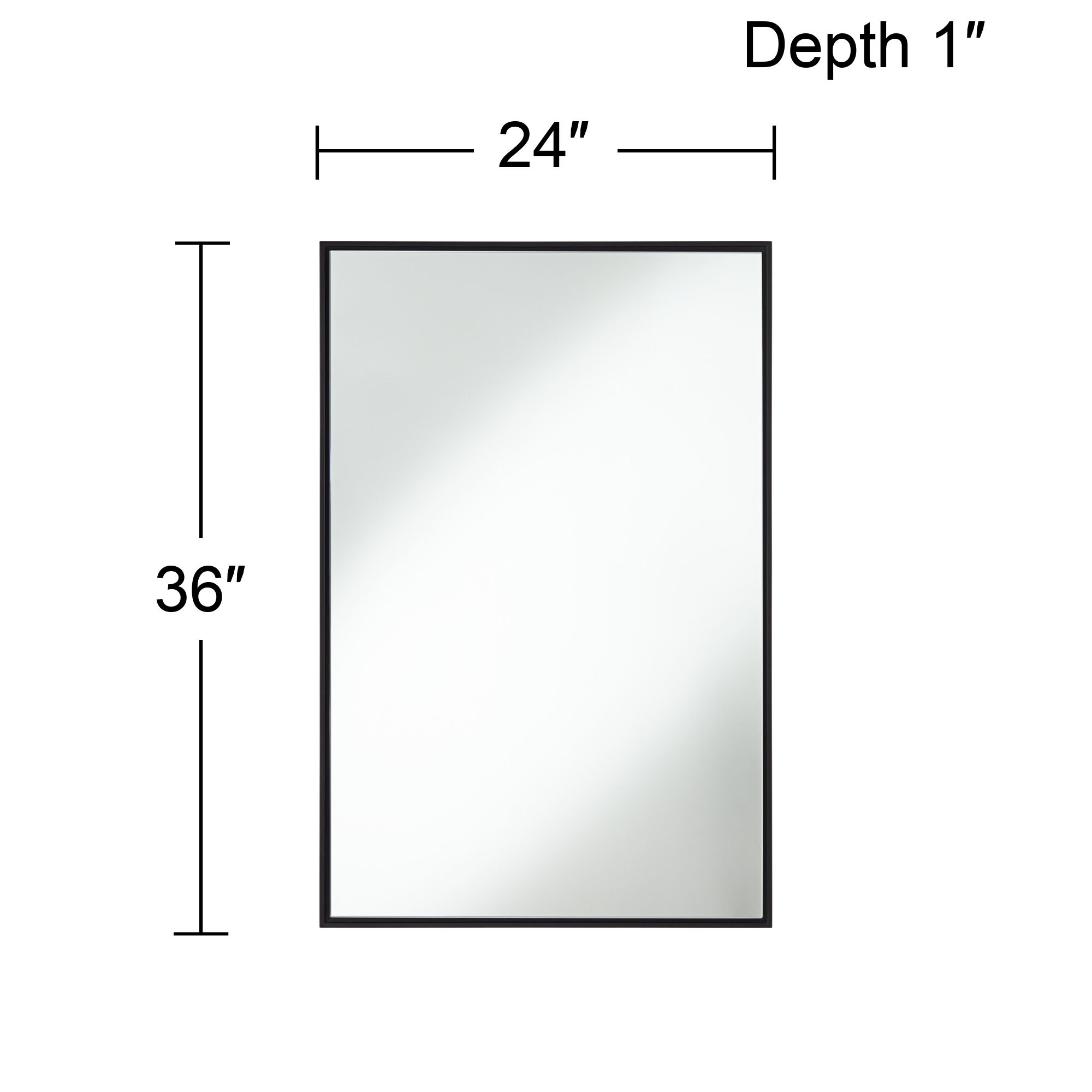 Andrew Black 24" x 36" Rectangular Wall Mirrors Set of 2 in scene