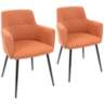 Andrew Orange Fabric Dining Chair Set of 2