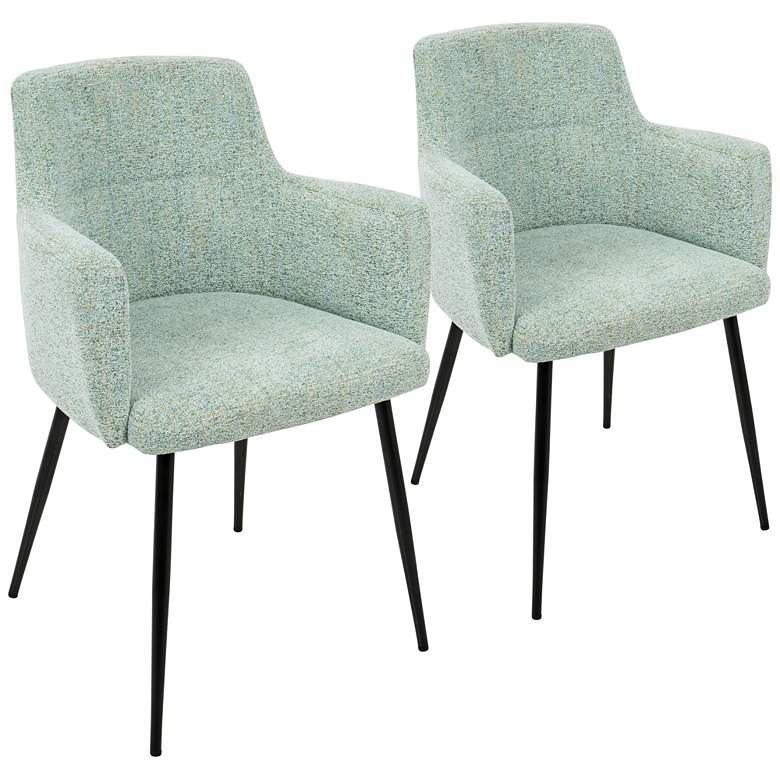 Image 1 Andrew Seafoam Green Fabric Dining Chair Set of 2