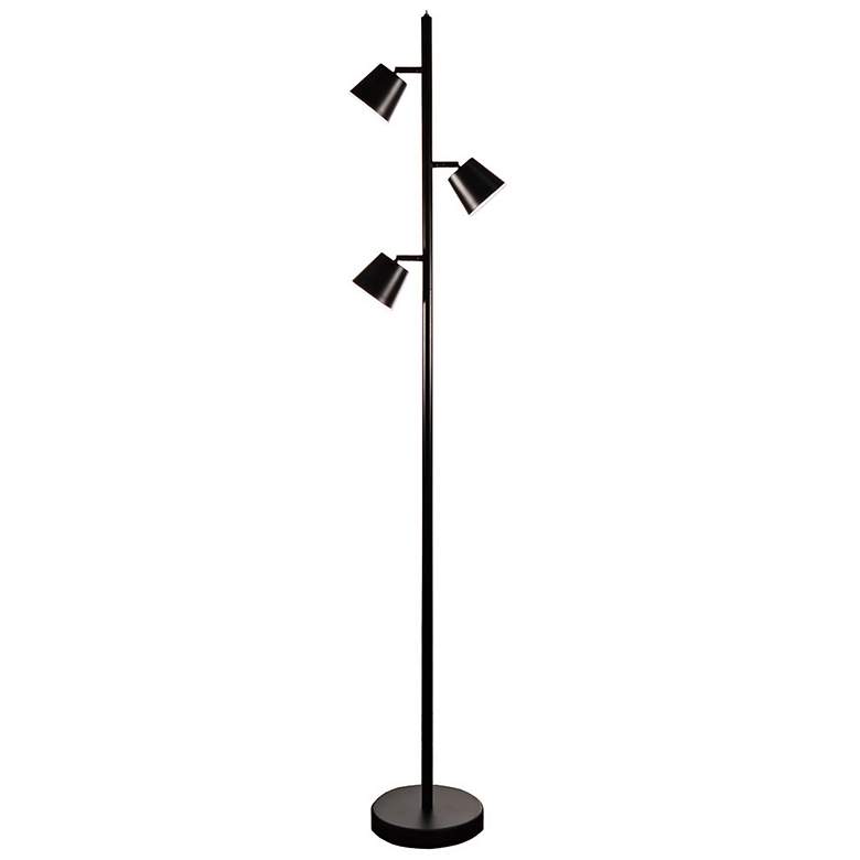 Image 2 Andrews 61 1/2" Modern Matte Black Metal 3-Light LED Tree Floor Lamp