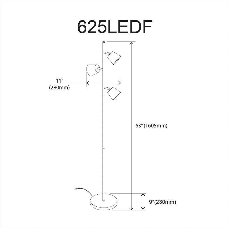 Image 4 Andrews 61 1/2" Modern Matte Black Metal 3-Light LED Tree Floor Lamp more views