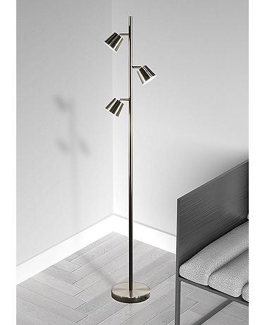 Andrews 61 1/2" Satin Chrome Metal 3-Light LED Tree Floor Lamp