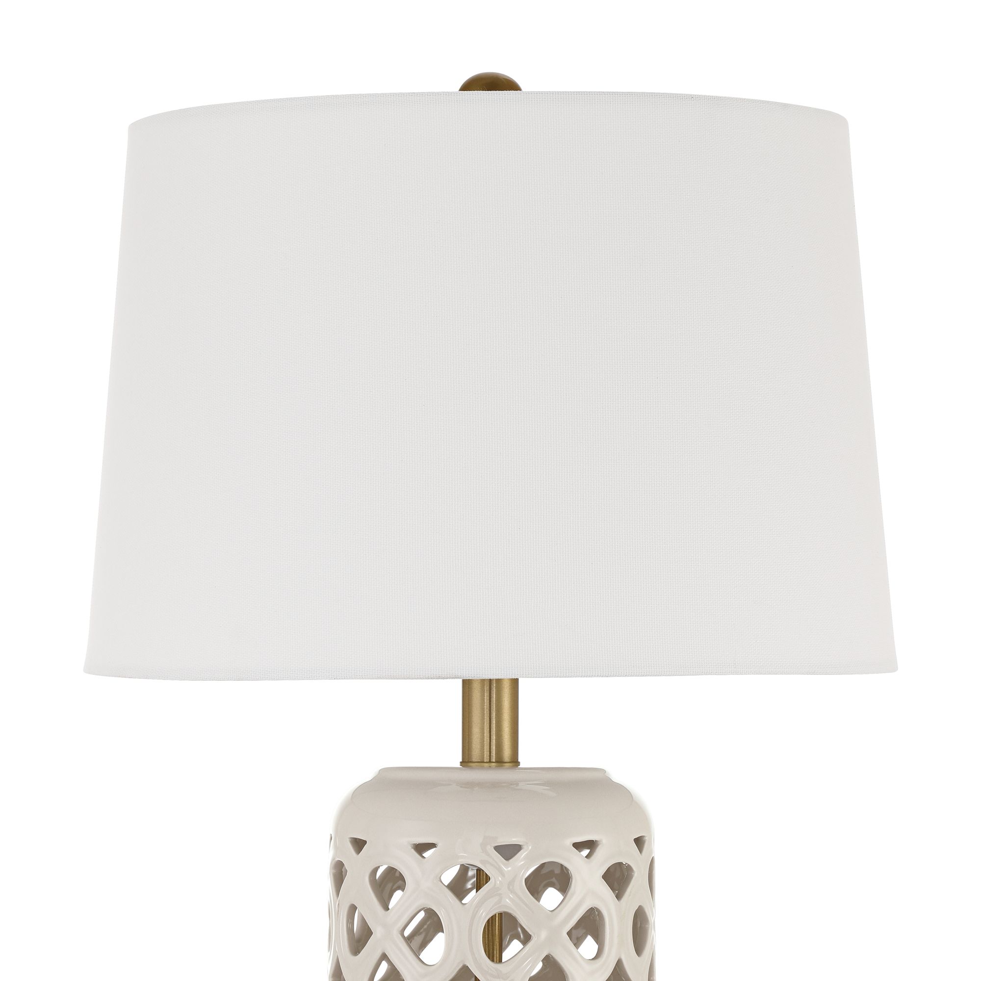 Image 4 Andria 27" High Ivory Ceramic Honeycomb Design USB Table Lamp Set of 2 more views