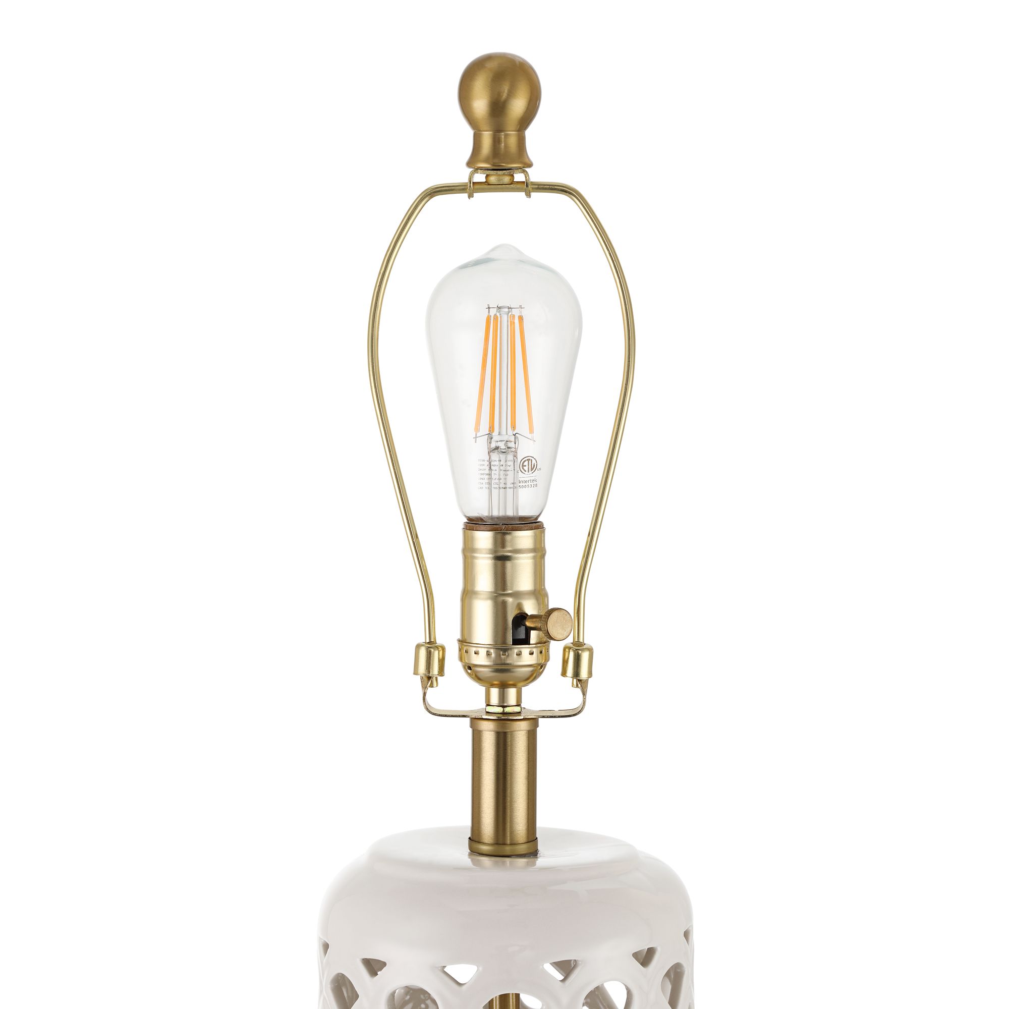 Image 6 Andria 27" High Ivory Ceramic Honeycomb Design USB Table Lamp Set of 2 more views