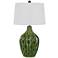 Andria Green Grass Wave Ceramic Pot Table Lamp