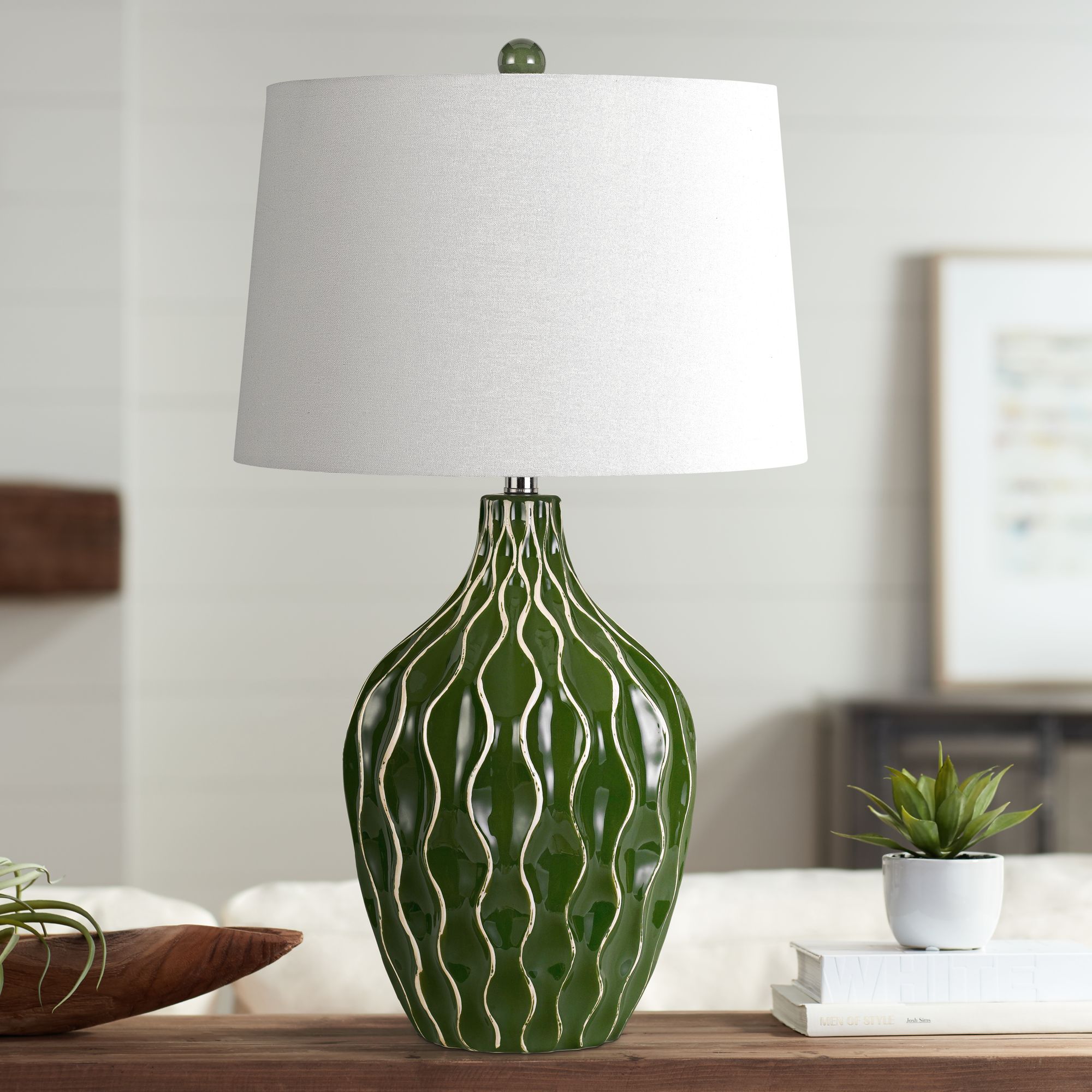 ceramic table lamp green