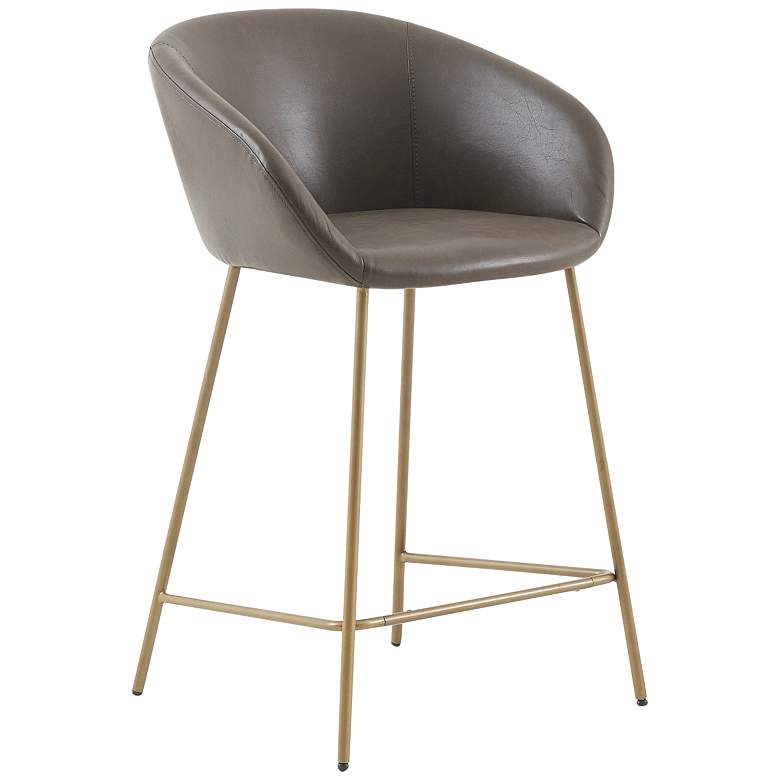 Image 2 Andrina 25 3/4 inch Brown Faux Leather Counter Stool