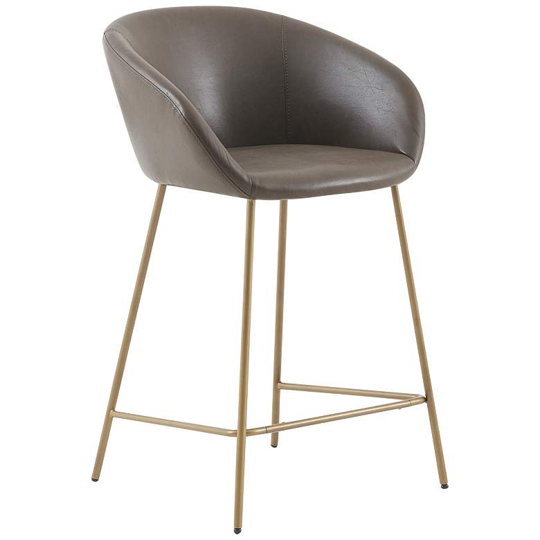 Image 1 Andrina 25 3/4" Brown Faux Leather Counter Stool