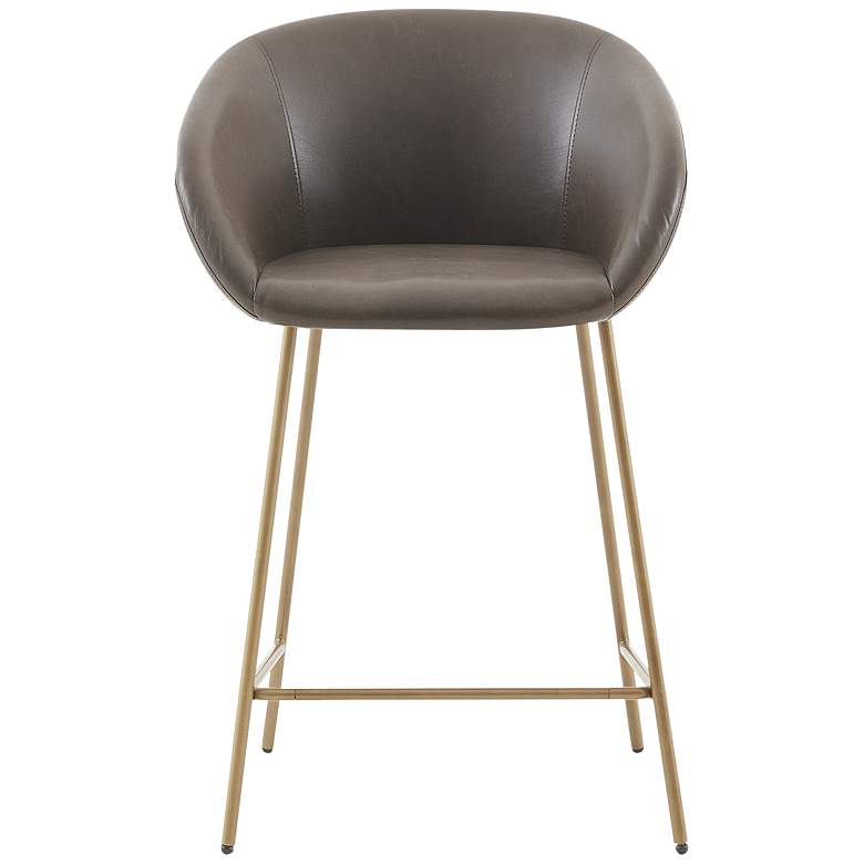 Image 6 Andrina 25 3/4" Brown Faux Leather Counter Stool more views