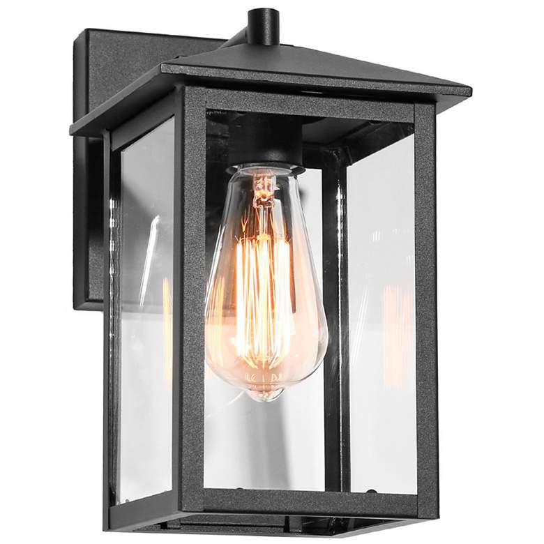 Image 1 Andromacanican 11" High Textured Black Outdoor Wall Light