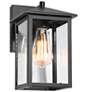 1_Andromacanican 11" High Textured Black Outdoor Wall Light