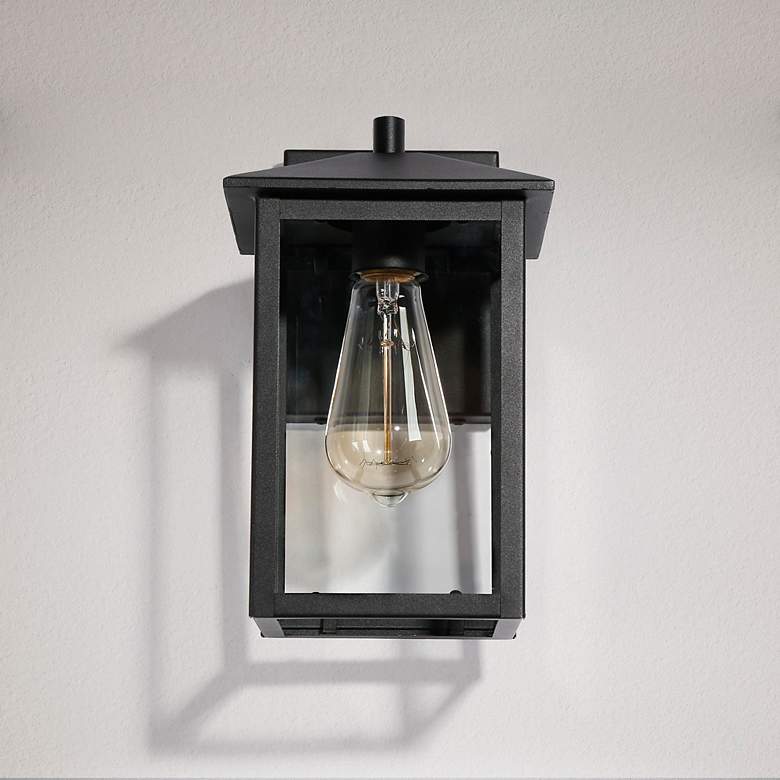 Image 2 Andromacanican 11" High Textured Black Outdoor Wall Light more views